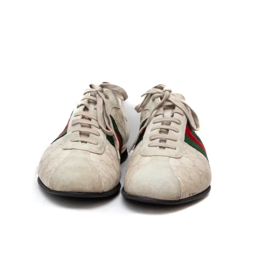 VTG Gucci Sneakers Men's Size US 10.5 Low Top Leather Suede GG Logo